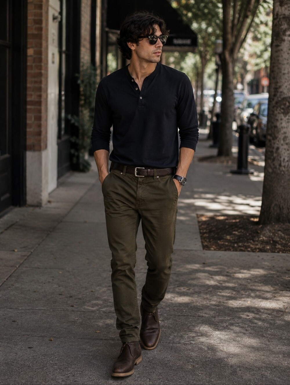DU/ER Slim Fit Olive Performance Pants 34x30 Stretch Tencel Commuter Chinos